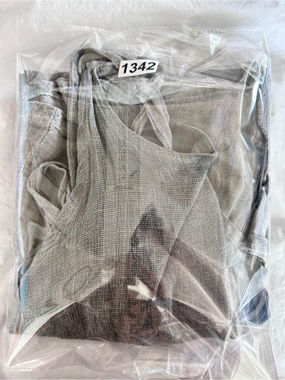 Tempo Paris 100% Linen Sleeveless Ruffled Hem Midi Dress M/L Gray Italy NWT - Picture 13 of 13